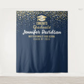 Blue Graduation Party Fotoshop Hintergrund Wandteppich (Vorderseite)