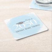 Blue Graduation Party Moderne Custom Rechteckiger Pappuntersetzer (angewinkelt)