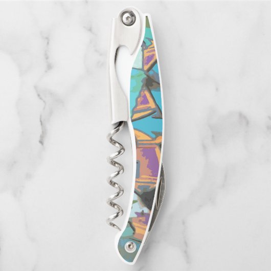 Blue Graffiti Design Corkschraube Kellnermesser (Vorderseite)