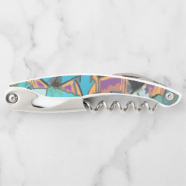 Blue Graffiti Design Corkschraube Kellnermesser