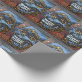 Blue Graffiti Skull Geschenkpapier (Ecke)