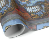 Blue Graffiti Skull Geschenkpapier (Rolleneckpunkt)