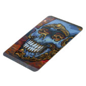 Blue Graffiti Skull Magnet (Linke Seite)