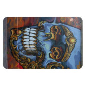 Blue Graffiti Skull Magnet (Horizontal)