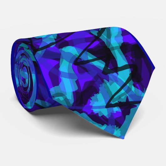 Blue Graffiti Style Krawatte (Gerollt)