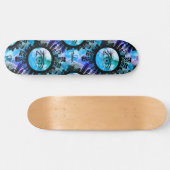 Blue Grafitti Swag Illustration mit Popping Eyes Skateboard (Horizontal)