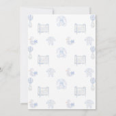 Blue Grandmillenial Baby Shower Einladung (Rückseite)