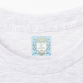 Blue Grandmillennial Puppy Monogram Ribbon-Wappen Etiketten (Befestigt)