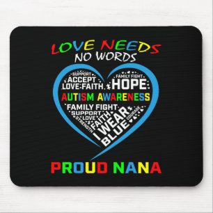 Blue Grandson Grandtochter Autiseness Awareness Na Mousepad