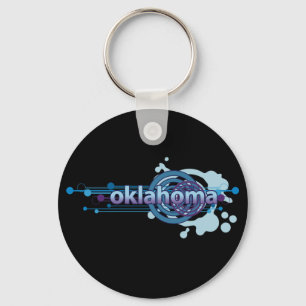 Blue Graphic Circle Oklahoma Keychain Dark Schlüsselanhänger