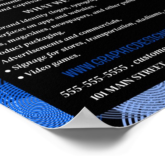 Blue Graphic Circles, Grafik-Designer-Werbung Poster (Ecke)