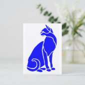 Blue Grass Cat Postkarte (Stehend Vorderseite)