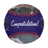 Blue Gratulation Grad Graduation Cap 2 Foto Baseball (Rückseite)