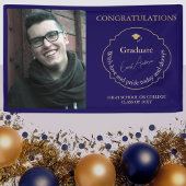 Blue Gratulationen Graduate Foto Abschluss Banner