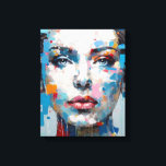 Blue & Grau Pop Art Beauty Portrait|Color Bars Leinwanddruck<br><div class="desc">Eine Frauenfigur auf einem Gesicht,  im lebendigen Stil der Pop-Kunst. Mit leuchtend pastellgrauen und blauen Farbtönen ist dieses Kunstwerk eine visuelle Leckerei. Mit seinem bunten Stil ist es eine sonderbare Mischung aus schönen,  gepunkteten und romantisierten Figuren. Entdecken Sie unsere Sammlung von einzigartigen Wohngestaltungen,  T - Shirt und Kunstdrucken.</div>