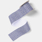 BLUE GRAU STRICK 3" Breitseitiges Satinband (Rückseite)