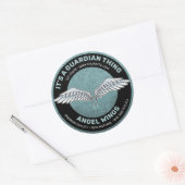 Blue - Grau-Wings-Label Runder Aufkleber (Umschlag)