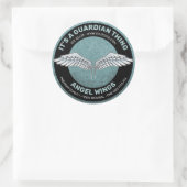 Blue - Grau-Wings-Label Runder Aufkleber (Tasche)