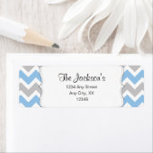 Blue Grau Zickzack Rücksendeadresse oder Duschvorz (Insitu)