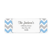 Blue Grau Zickzack Rücksendeadresse oder Duschvorz (Vorne)