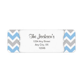 Blue Grau Zickzack Rücksendeadresse oder Duschvorz