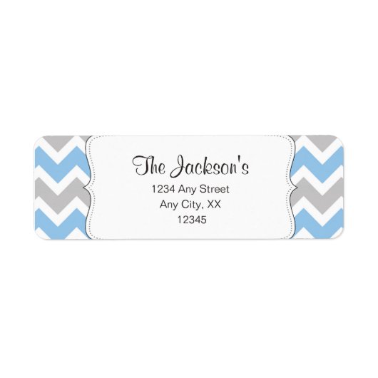 Blue Grau Zickzack Rücksendeadresse oder Duschvorz (Vorne)