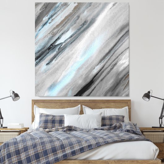 Blue Gray Abstract Leinwanddruck (Insitu (Schlafzimmer))