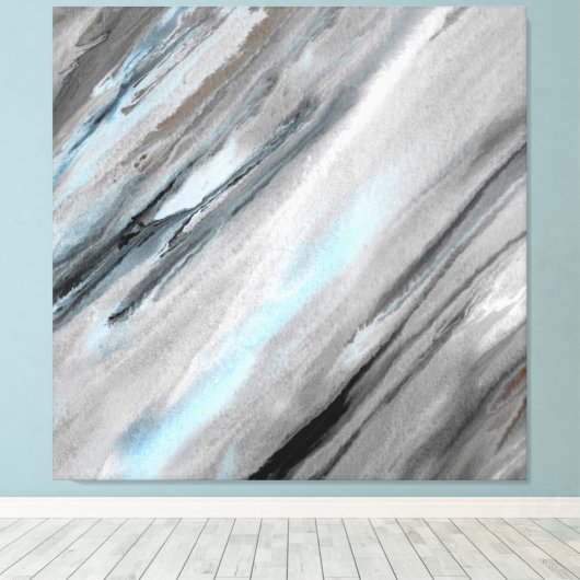 Blue Gray Abstract Leinwanddruck (Insitu (Holzboden))