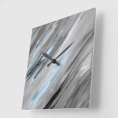 Blue Gray Abstract Quadratische Wanduhr (Winkel)
