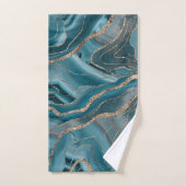 Blue Gray Agate Gold Glitzer Glam #1 Badhandtuch Set (Handtuch)