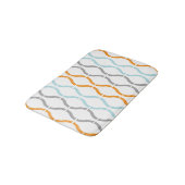Blue, gray and orange funky stripes pattern badematte (Schrägansicht)