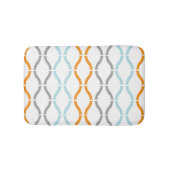 Blue, gray and orange funky stripes pattern badematte (Vorderseite)