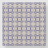 Blue Gray Azulejo Pattern Portugiesisch Steinuntersetzer (Vorderseite)