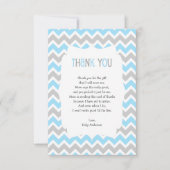 Blue Gray Baby Dusche danke dir ein Gedicht notier Einladung (Vorderseite)