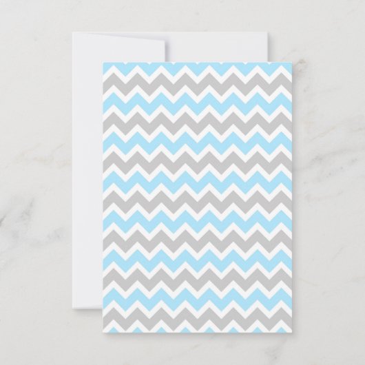 Blue Gray Baby Dusche danke dir ein Gedicht notier Einladung (Rückseite)