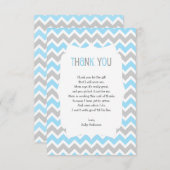 Blue Gray Baby Dusche danke dir ein Gedicht notier Einladung (Vorne/Hinten)