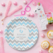 Blue Gray Baby Duschtisch, Papiertüte Pappteller (Party)