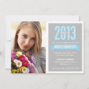 Blue Gray Banner Class of 2013 Foto Abschluss Einladung