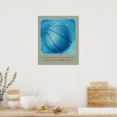 Blue Gray Basketball Motivierend einzigartig Poster (Küche)