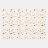 Blue Gray Beige Brown Wildblumen Boho Birthday Geschenkpapier Set (Vorderseite 2)