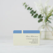 Blue-Gray Beige Round Corner Script Business Card Visitenkarte (Stehend Vorderseite)