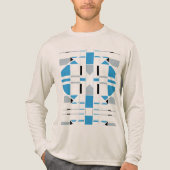 Blue Gray Black Geometric Südwest MCM inspiriert Tri-Blend Shirt (Vorderseite)
