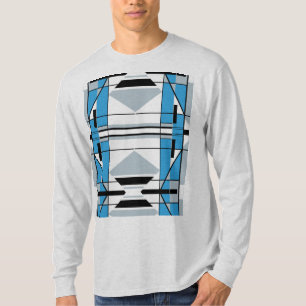 Blue Gray Black Südwest inspiriert Mosaik Abstrakt T-Shirt