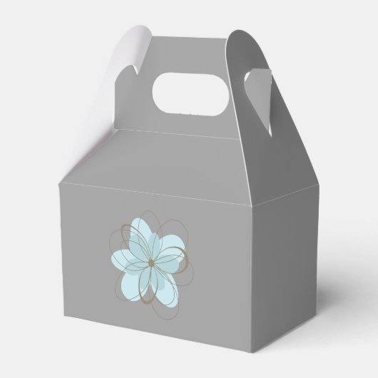 Blue Gray Blume Baby Dusche Geschenkschachtel (Vorderseite)