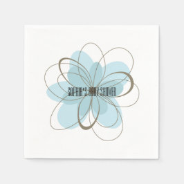 Blue Gray Blume Baby Dusche Serviette