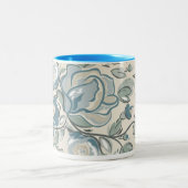 Blue Gray Blume Tasse (Mittel)