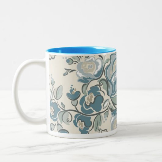 Blue Gray Blume Tasse (Links)