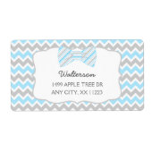 Blue Gray Bow Krawatte Babydusche (Vorne)