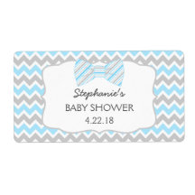 Blue Gray Bow Krawatte Babydusche Wasserflasche / 