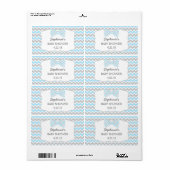 Blue Gray Bow Krawatte Babydusche Wasserflasche / (Vorne)